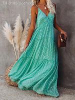 ☁♦ ocehrk Vestidos maxi boêmios femininos vestido boho estampado de verão longo com alças casual e chique moda praia feminina verde 2023