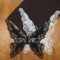 White Black Butterfly Embroidery Patches for Clothing DIY Animal Parches Appliques For Jackets Decoration Lace Fabric Fabric  Material