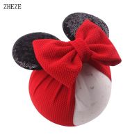 【YF】 2023 Popular 5  Hair Bow Headwrap Turban Girls Glitter Sequins Mouse Ears Headband For Kids  Festival Accessories