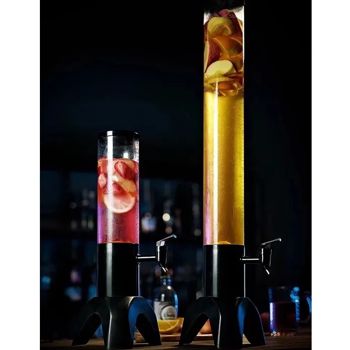 3.0l Beer Tower Black Stand Dispenser Beverage Dispenser Beer Tower 3L Beer Tower  Drink Dispenser Removable Ice Tube Three-legged Beer Tap Tower
