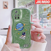 เคส JIUMOO สำหรับ Xiaomi MI Redmi Note 11 11S Poco M4 Pro 4G เคสเนื้อครีมลายนักบินอวกาศอวกาศเคสนิ่มกันกระแทกเคสโทรศัพท์โปร่งใสเจลซิลิกาแบบใสป้องกันการตกหล่นฝาครอบป้องกันเลนส์กล้องถ่ายรูป