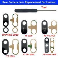 1ชิ้นกระจกกล้องถ่ายรูปดั้งเดิมเหมาะสำหรับ Huawei Y5P 2020 Y6 Pro Y7 Pro 2019 Y9 Y7นายก2018หลังกระจกกล้องถ่ายรูปพร้อมกาวสติ๊กเกอร์