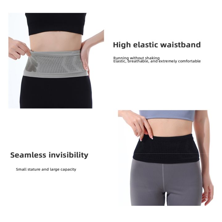 multifunctional-knit-breathable-concealed-waist-bag-slim-thin-waist-pack-with-hanging-hook-lightweight-packet-for-riding-fitness