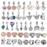 Sparkling Infinity Freehand Family Pink Heart Mom Dangle Charms Beads Silver 925 Fit Pandora Charms Bracelet Jewelry Making Gift