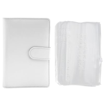 A6 PU Leather Notebook Magnetic Personal Planning Binder with 12 Binder Pockets Binder Zipper Folder for Bill Planner