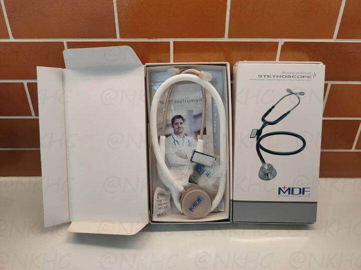 หูฟังทางการแพทย์-stethoscope-ยี่ห้อ-mdf747xp-acoustica-mod-สีโรสโกลด์-ขาว-color-rosegold-white-mdf747xp-rg29