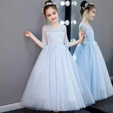 2023 4-14 years old lace teenagers girls wedding long girls dress elegant  princess party grand