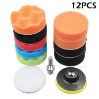 12pcs Car Polishing Pad Sponge Car Polisher Waxing Pads Wool Wheel Buffing Kit For Car Polisher Drill Adapter Removes Scratches