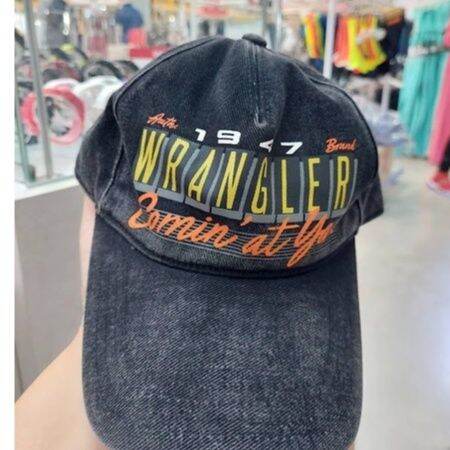 หมวก-หมวกแก๊ป-cap-hat-หมวกยีนส์-wrangler-แท้-100-รุ่นนี้ยังวางขายใน-ฟรีไซส์-ปรับขนาดด้านหลัง