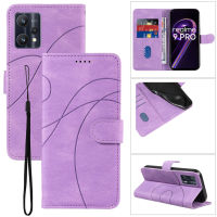 เคสโทรศัพท์ FAYANGRIES สำหรับ OPPO Realme 9 Pro (6.6 ") เคสกระเป๋าสตางค์หนัง PU แบบฝาพับปิดแข็งแกร่งหรูหราแถบสีตั้ง