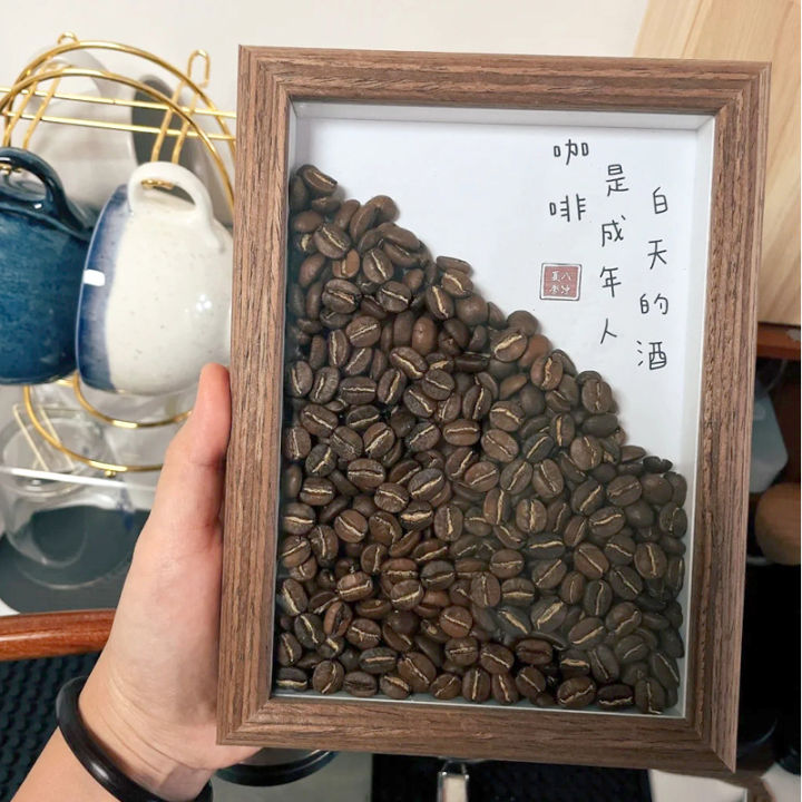 กรอบรูปแบบกลวงทำจากไม้ขนาด7นิ้วสำหรับทำกาแฟและถั่วแดงแบบโฮมเมดกรอบรูปแบบแขวนผนัง