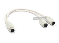 Mini DIN 6Pin Splitter Y สายอะแดปเตอร์6 Pin PS/2 PS2สายข้อมูล0.3M