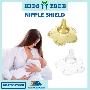 2pcs Natural Fit Silicone Nipple Shield Breastfeeding Nipple Protector Free  Storage Box Pelindung Puting