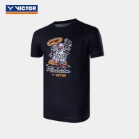 เสื้อยืดถักนิตติ้งแขนสั้นชายหญิง,Victor Victor ชุดแบดมินตันชายและหญิง T-30039