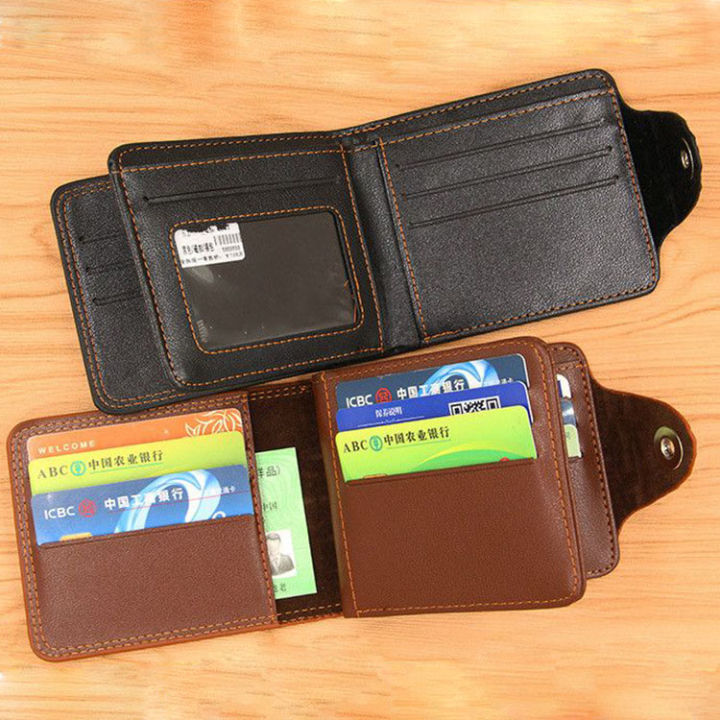 men-wallet-purseสไตล์สั้นความจุขนาดใหญ่มัลติฟังก์ชั่ธุรกิจแฟชั่นคลิปเงินหัวเข็มขัดแม่เหล็กจระเข้