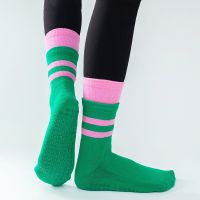 【YD】 Striped Thermal Socks Breathable Cotton Silicone Non-slip Pilates Gym