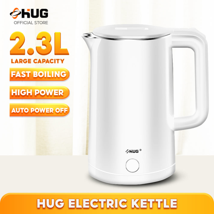 Stainless Steel Electric Kettle Double Wall Tea Kettle 23L Fast and Quite  Boiling Auto Shut-off Protection (Black)