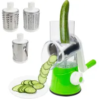 Vegetable Slicer Manual Fruit Kitchen Tools Grater Vegetable Chopper 3 In 1 Round Cutter Potato Carrot Spiralizer Home Gadget