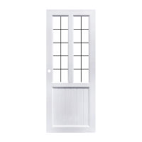 ฟรีค่าส่ง! ประตู UPVC พร้อมกระจกฝ้าสกรีน ECO DOOR รุ่น S2 ขนาด 80 x 200 ซม. สีขาว (เจาะลูกบิด) โปรโมชั่นประตู ราคาถูก สินค้าพร้อมส่งด่วน