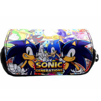 Anime Leather Canvas Pencil Bags Cute Cartoon Double Zipper Organizer Purse Student Stationery Cosmetic Bags Casesfts