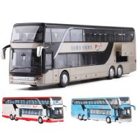 1:50 SETRA รถรถบัสของเล่นสำหรับเด็กผู้ชายหุ่นโลหะหล่อสำหรับเด็กดึงกลับแสงเสียงขนาดเล็กของขวัญเด็ก