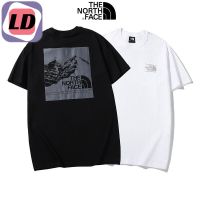 LD  Tshirt  เสื้อยืดถูกๆ เสื้อยืดคอกลม White and black THE NORTH FACE T-shirt classic logo O-neck short-sleeved printing outdoor ins wind cotton  คอกลม