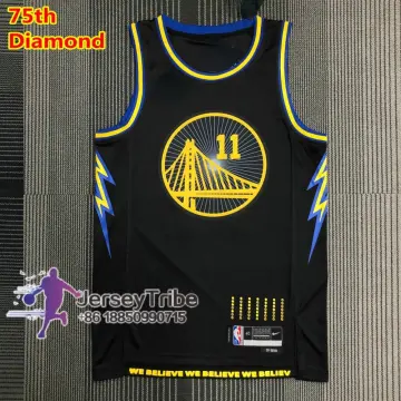 Gsw Jersey for Men CITY EDITION Black Yellow Golden State Warriors