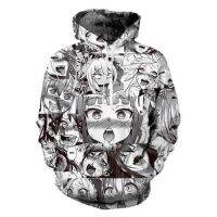 เสื้อยืดพิมพ์ลายการ์ตูน Ahegao Anime 3 D สำหรับผู้ชาย