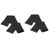 2X Men Women Unisex Knitted Fingerless Gloves Soft Warm Long Mitten Warm Winter, Black