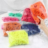 50PCS 4cm Colorful Elastic Hair Bands Fluorescent Colors Headband for Girls Children Nylon Hair Tie Rope Hair Accessories Holder