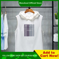 MARUHOOL เสื้อสเวตเตอร์สีดำแฟชั่นสีล้วนสำหรับคนอ้วน เสื้อยืดมีฮู้ดแขนสั้นสำหรับเด็กโต เพิ่มขนาดไซส์ใหญ่พิเศษเสื้อผ้าผู้ชายหน้าร้อน