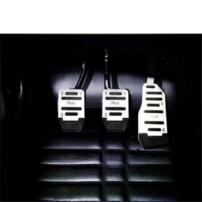 3pcs Nonslip Car Pedal Vehicle Accelerator Brake Foot Pedal Cover Set Universal Aluminum Alloy Foot Pedal Pad Kit Accessories