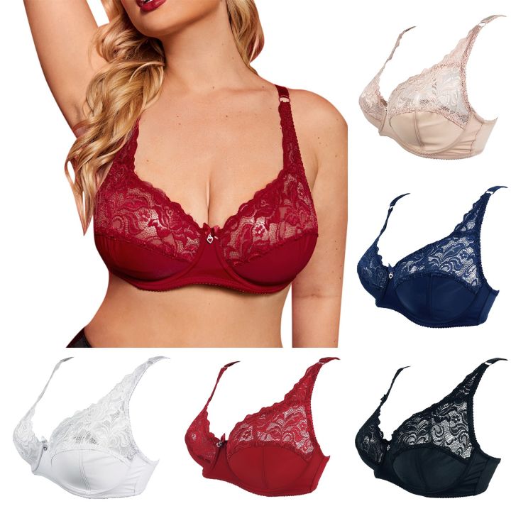 Sexy Large Cup Lace Bra Ultra Thin Cup Seamless High Class Underwire Big  Breast Bras for Fat Women Sports Bra