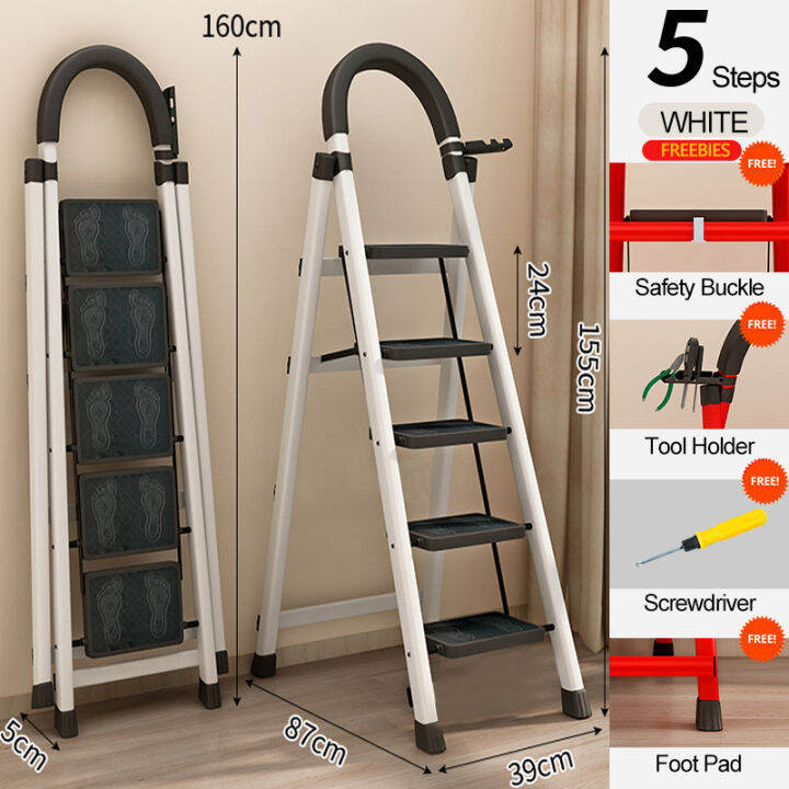 Ladder 3 4 5 6 Steps Metal Folding Ladder Household Steel Ladder ...