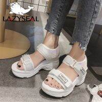 【CW】 LazySeal New Wedge Sandals Shoes With Hook amp;Loop Platform Thick Bottom Ladies Footwear sandalias