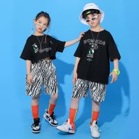 [COD] Childrens street dance boys summer hip-hop performance trendy striped girls navel catwalk