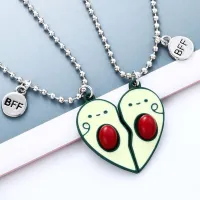 [Xiaoming Jewelry]สร้อยคอคู่รักลายการ์ตูน BFF 2ชิ้นสร้อยคออโวคาโดผีเสื้อปลาโลมาเพื่อนที่ดีที่สุดสายสร้อยจี้เด็กแบบแฟชั่นมิตรภาพ