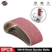 5pcs Abrasive Sanding Belts 100*610mm Sander Belt 40-120 Grits Sandpaper Abrasive Bands for Wood Soft Metal Polishing Tool Cleaning Tools