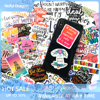 Nofui 100pcs English inspirational text stickers สำหรับสเก็ตบอร์ดกีตาร์กระเป๋าแล็ปท็อป