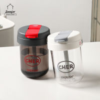 SWEEJAR 300มล. ถ้วยแบบพกพาพร้อมฟางซิลิโคนพีซีกาแฟนมน้ำผลไม้แก้วทนต่ออุณหภูมิสูง