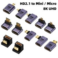 Adaptor Yang Kompatibel dengan HDMI 90 270 Derajat Sudut Kanan Konverter Pria Ke Wanita 8K HD Konektor Mini / Micro Hdmi-kompatibel Extender