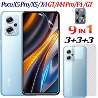 ฟิล์มไฮโดรเจล Poco X5 Pro X4 GT,ฟิล์ม F4 M3 X3 M4 5G กล้องหลังปกป้องหน้าจอ5G กระจกนิ่ม X4GT 5G