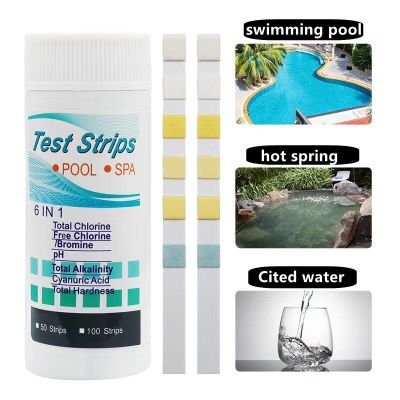 50Pcs Chlorine Dip Test Strips Hot Tub Spa Swimming Pool Ph Tester Paper Multifunctional Test Paper Home Garden Accessories Inspection Tools