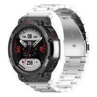 สำหรับ Huami Amazfit T-Rex 2สายนาฬิกาข้อมือเหล็กสามสายพันธุ์ (สีดำ) (ขายเอง)
