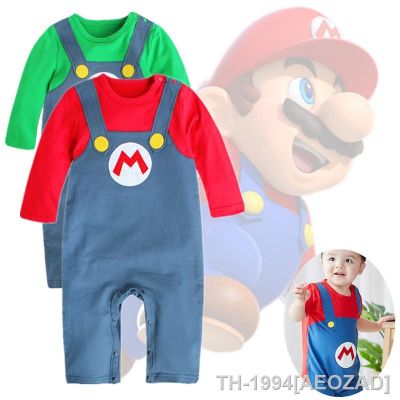 AEOZAD Super Mario Bros Cosplay Crawling Suit สำหรับ Crianças Macacão Anime Traje Engraçado de Dança Chapéu Presentes 0 ถึง 2Y