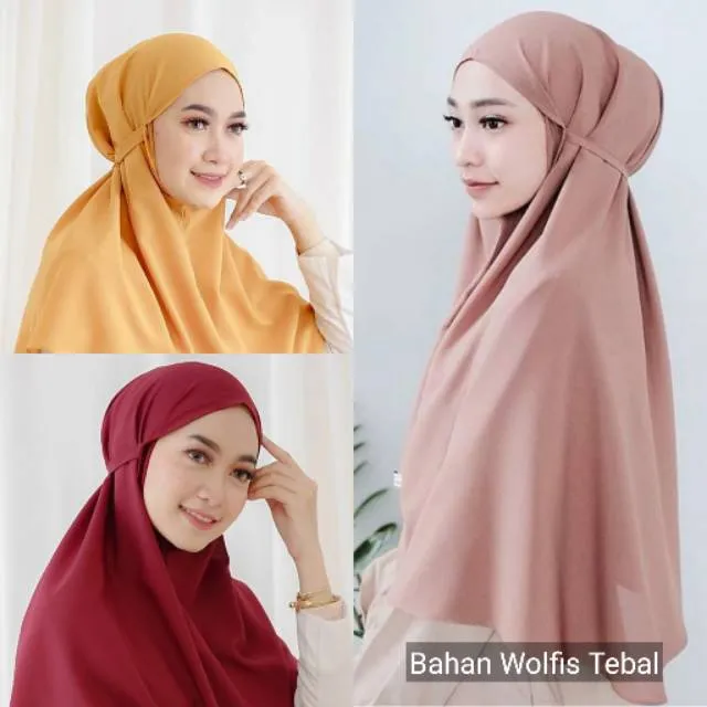 Malaysia Stock Hijab / Hijab Khimar Rope Maryam Wolfis - Large Instant ...