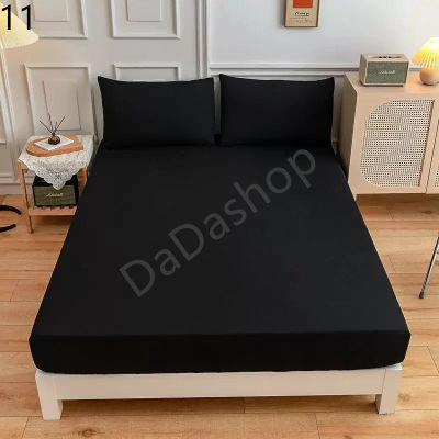 ผ้าปูที่นอน Da1/1-11 สีดำ แบบรัดรอบเตียง ขนาด 3.5 ฟุต 5 ฟุต 6 ฟุต （ไม่รวมปลอกหมอน）เตียงสูง10 นิ้ว ไม่มีรอยต่อ ไม่ลอกง่าย