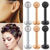 ∋✕  lip piercingStud earringsTragus piercingFlat F.helix Ear cartilage piercingStainless steel Circular ball Plum base Jewelry