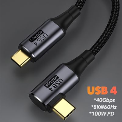 Kabel USB4 Thunderbolt 3 PD 100W 5A USB Pengisi Daya Cepat Tipe C Hingga USB-C 8K 60Hz 40Gbps Kabel Transfer Data SSD untuk Macbook Pro Air