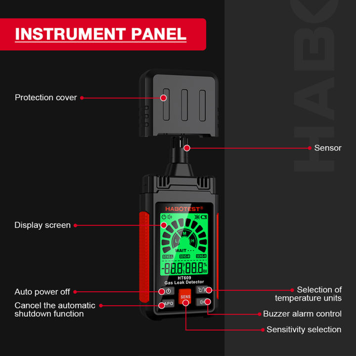 habotest-ht609-เครื่องตรวจจับแก๊สรั่ว-1000ppm-gas-leak-detector-จอแสดงผล-lcd